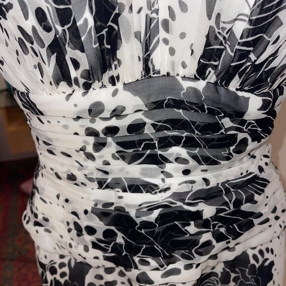 Tadashi Vintage Womens Dress Size Medium White Floral Halter Deadstock Pure Silk - Picture 6 of 12